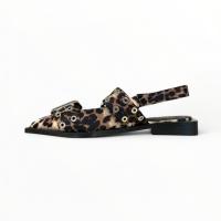 Bailarinas mujer leopardo animal print mary jane merceditas puntera puntiaguada,talon abierto,ajuste de hebillas,comodas ligeras en tendencia 2025 fashion bella - details 1