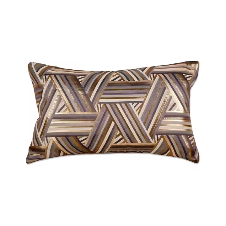 Cojín Decorativo Marrón y Dorado Entrelazado 50x30 Cm - 1