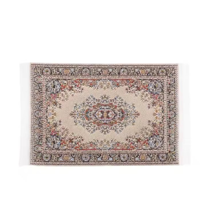 Carpetilla De Miniatura Para Casa De Muñecas Estilo Turco Escala 1:12 Accesorios De Decoración De Piso Alfombra Tejida Para Juguetes Adecuada Para Adolescentes Y Adultos - 1
