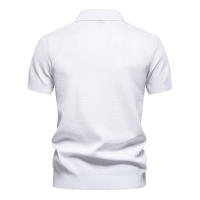 POLO de punto con solapa para hombre, versátil, Color sólido Simple, manga corta, talla europea, novedad de verano 2024 - details 6