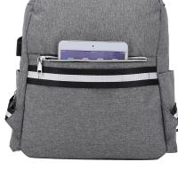 Mochila Casual Unisex USB Cargado Negro Sólido Polyester Bolsa De Viaje Para Hombre/Mujer Estudiante Chico/Chica - details 22