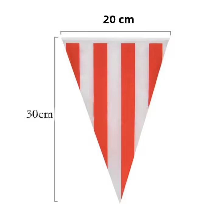 Bandeja De Banderines Triangular Para Fiesta De Cumpleaños Circo Temática Carnaval En Rojo Y Blanco Decoración Para Hogar - 1
