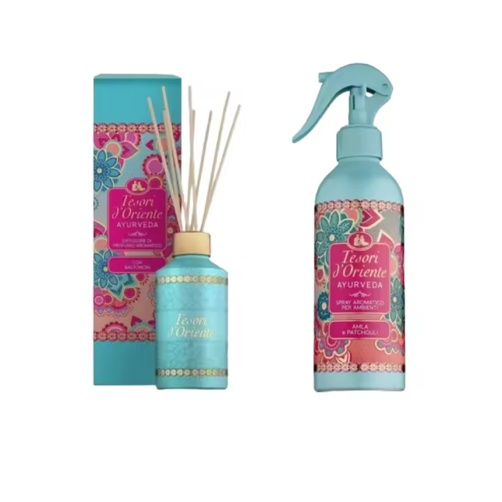 tesori d'oriente ambientador ayurveda mikado + Spray aromático para ambientes Ayurveda aroma Aceite de amla y pachulí para el hogar.  libera al instante las intensas y envolventes notas de la fragancia ayurvédica en el ambiente. tesori d'oriente arabe - 1