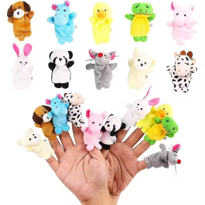 20pcs Finger Puppets Set - Soft Plush Animals Finger Puppet Toys For Kids, Mini Plush Figures Toy Assortment For Boys & Girls, Party Favors For Shows, - 1