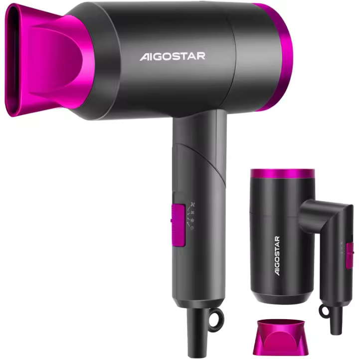 Secador de Pelo Aigostar Diane 320000AU9 - Potente y Compacto - 2 Velocidades, 3 Temperaturas - 1