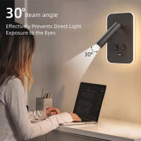 Lámpara De Pared Moderna Recargable Iluminación Para Lectura En La Habitación Decoración Para El Salón Spot De Pared LED Con Soporte De Aluminio Negro Y Blanco - details 3