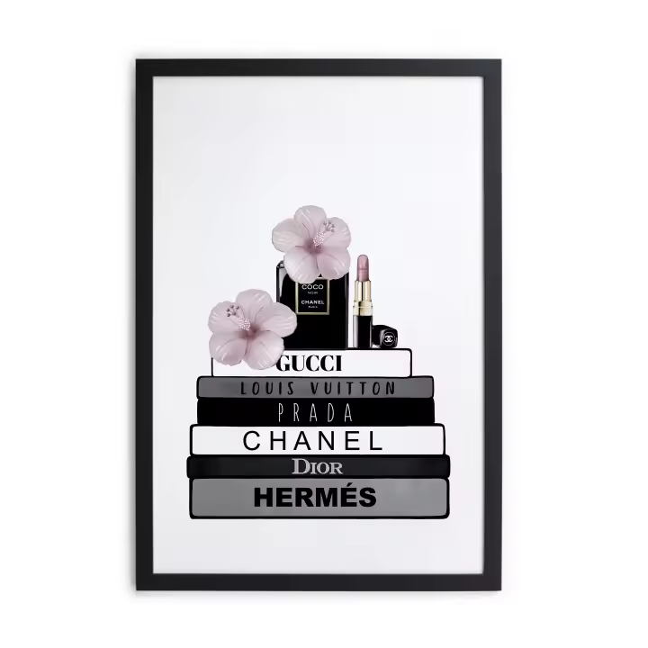 RNT X REALLY NICE THINGS - Cuadro con Marco Negro 40x30 Libros de Moda - 1