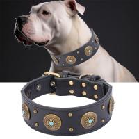 Correa De Cuero Genuino Para Perros CP640 Resistente Y Duradera Con Hebilla Ajustable Artesanía De Lujo Para Mascotas Adultas - details 3