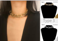 Collar Gótico Punk Exagerado De Cadena Gruesa Para Mujer Joyería De Noche Club Estilo Metal Fuerte Adorno Feminino - details 14