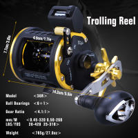 Carrete De Pesca Sougayilang Con Contador De Línea Reloj De Manivela Para Salmón Y Atún 4.1:1/6+1BB Máximo Arrastre 25Kg Pesca En Oceano Y Río - details 11