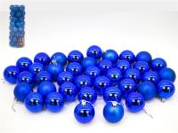 Gerimport Set de 40 Bolas de Navidad 5 cm surtidas color azul  – Esferas Decorativas Variadas para Árbol Navideño - details 0