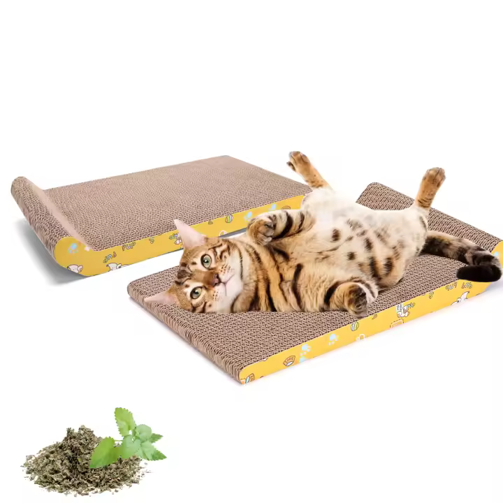 Nobleza - 2 Piezas Rascador para Gatos Carton Corrugado, Hierba Gatera Alfombrillas de Cartón Rascador, 40 x 25cm - 1