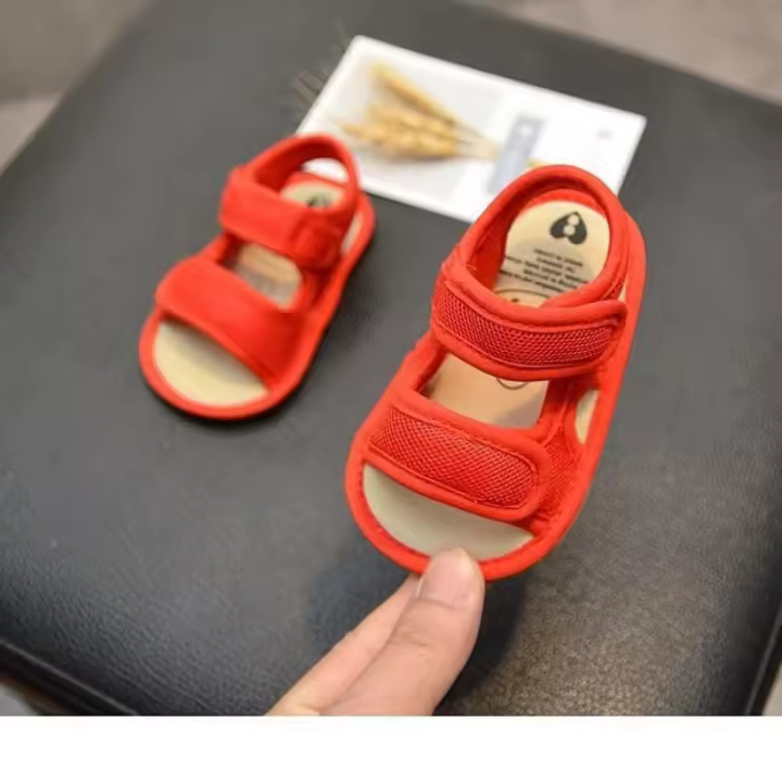Zapatillas De Verano Para Bebés Niños Y Niños En Color Sólida Transpirables Antideslizantes With Suela Suave Primera Pairs 0-18 Más - 1
