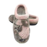 Flossy Zapatillas de casa mujer  cómodas, flexibles, ligeras y gran confort , con plantilla extraíble y suela perfumada , antideslizante , fabricadas en España con ilustración de perro salchicha color niebla. - details 2