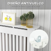 HOMCOM Cubre Radiadores Cubierta de Radiador Moderna Cubreradiador de MDF para Sala de Estar Dormitorio 112x19x81cm Madera Natural - details 2