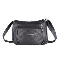 Bolso Bandolera De Moda Para Mujer En Cuero PU Gran Capacidad Con Múltiples Bolsillos Bolso De Hombro Negro Con Relieve Para Salidas Y Fiestas - details 0