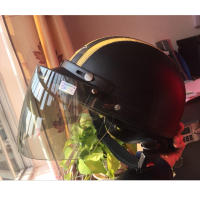 Visera Universal Para Casco De Motocicleta Retro Con 3 Cierres Y Lente Plegable Protección Solar PU Material - details 1