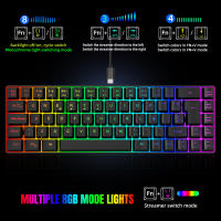 Teclado De Juego Con Iluminación RGB De 69 Teclas Diseño Compacto De 68% Teclado Conectado Por Cable Estándar Para Oficinistas Y Jugadores - details 2