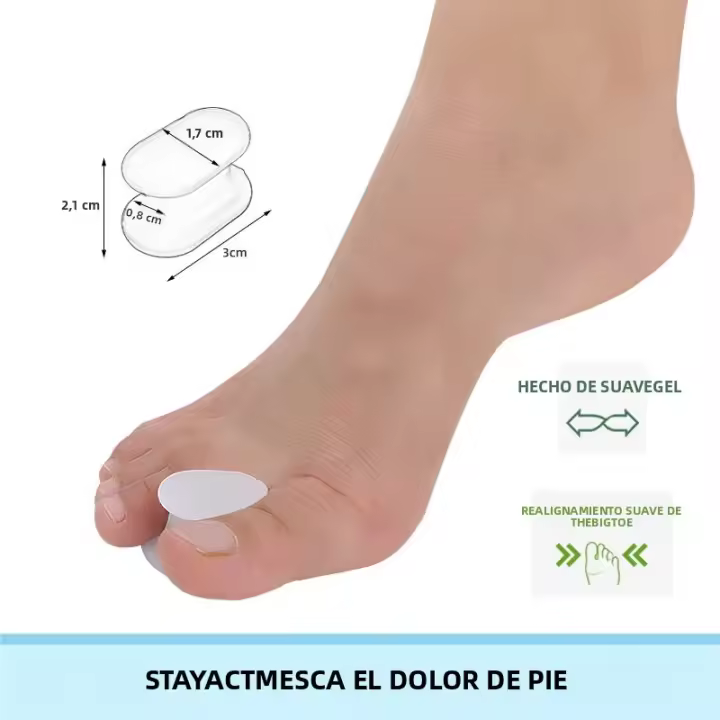 Pexmen Corrector De Bollos Y Amigdalas Gel Protector De Dedos Para Hallux Valgus Y Hammertoes 2/4 Piezas Espaciador De Dedos Ortopédico De Silicona - 1