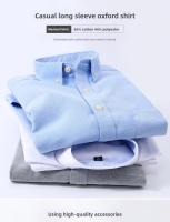 Camisa De Manga Larga Para Hombre Estilo Casual Cómoda Y Suave De Oxford Tejido Sin Planchar Necesario Adaptable Para Todas Las Estaciones - details 0