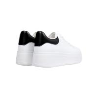Zapatillas Blancas casual con Plataforma de 5cm - Deportivas Sneakers - Cordones Planos Anchos - Estilo Simple Casual - 7931- - details 2