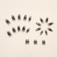 24 PCs Uñas Postizas Francas Minimalistas Con Luna Larga Y 1 Jelly Y 1 Archivo De Uñas Material Acrílico Estilo Francés - details 2
