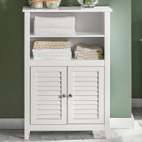 SoBuy BZR13-W Mueble Auxiliar para baño Armario de baño Organizador con 2 estantes y 2 Puertas ES - details 0