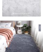 VIKAMA Alfombra De Silla De Seda Longa Teñida Nórdica Para Dormitorio Y Sala De Estar Alfombra Oval Sencilla Moderna Antideslizante Y Resistente Al Desvanecimiento Para Adultos - details 20