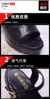 Sandalias De Plataforma Alta Para Mujer Con Hebilla Y Diseño De Boca De Pez Zapatos De Tacón Alto Casual Material PU - details 14