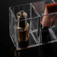 Caja De Maquillaje Transparente Organizador De Escritorio Para Lápices De Ojos Base Rubor Fósforos Y Cepillos De Ojos - details 13