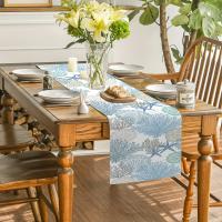 1pc Telar De Mesa Largo De Oceano Tropical Para Fiestas Familiares Bodas Y Outdoor Interior Decoración De Mesa Con Estampado De Agua Marina - details 9