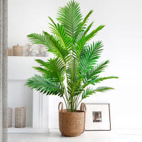Gran Árbol De Palma Artificial 68-120cm Planta Falsa Verde De Plástico Para Decoración De Jardín Y Hogar Ramas De Palma Tropicales - details 0