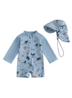 Traje de baño infantil manga larga con gorro - Tallas 70-80-90-100-110-120 cm - details 4