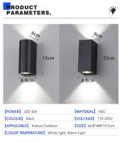 Lámpara De Pared LED Impermeable Para Exterior Y Interior IP65 Iluminación Superior E Inferior Para Porche Jardín Dormitorio Decoración De Hogar Luz De Pared - details 10