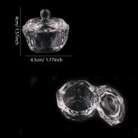 Taza De Vidrio Para Arte De Uñas Con Tapa Lámpara De Sobremesa Para Líquidos De Acrílico Limpiador De Cepillo De Uñas - details 5