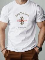 Camiseta De Algodón Para Hombre Con Diseño Gráfico Y Frase Popular Camiseta De Verano Con Cuello Redondo Y Mangas Cortas Transpirable Y Ligera Para Uso Casual Diario - details 0