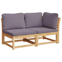 vidaXL Set de muebles de jardín 2 piezas con cojines madera acacia Crema, Gris oscuro, Conjunto Terraza Muebles Jardín Exterior Juego de Muebles de jardín Mueble Jardín Exterior Muebles de Salon Exterior - details 1