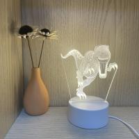 Lámpara De Noche 3D De Dinosaurio Con Ilusión Óptica Y Toque Cambio De Color Ambiental 7 Colores Para Dormitorio - details 1