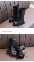 Botas De Niñas Largas En Negro Moda Otoño Invierno Bota De Motocicleta Clásica De Goma Alta Botas De Princesa Con Cierre De Cremallera - details 12