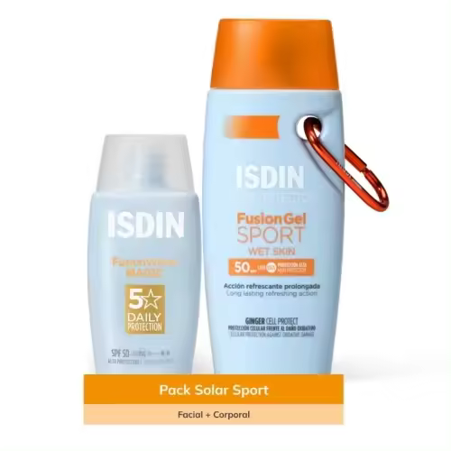 Isdin Fotoprotector Pack Sport Fusion Water MAGIC Facial SPF50 + Fusion Gel Sport SPF50 - 1
