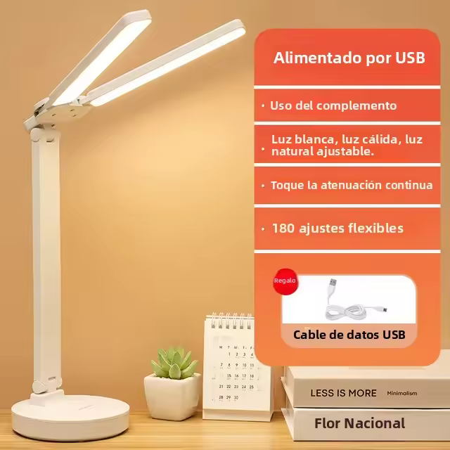 Lámpara De Escritorio LED Táctil Recargable USB Con 3 Niveles De Iluminación Protección Ocular Plegable Para Lectura En La Cama - 1