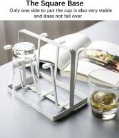 Cup Drying Rack,Metal 6 Cups Silicone Protective Hooks Non-Slip Bottle Drying Holder Tree Stand for Mugs Organizer Glasses Kitchen Countertop - details 2