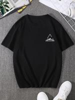 Camiseta De Algodón Puro Con Estampado De Cumbres De Montaña Para Hombres Camiseta Blanca De Moda Con Cuello Redondo Manga Corta Para Verano - details 5