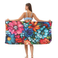 Toalla de playa, toalla absorbente de microfibra, toalla de baño para surfear, nadar y playa. - details 1