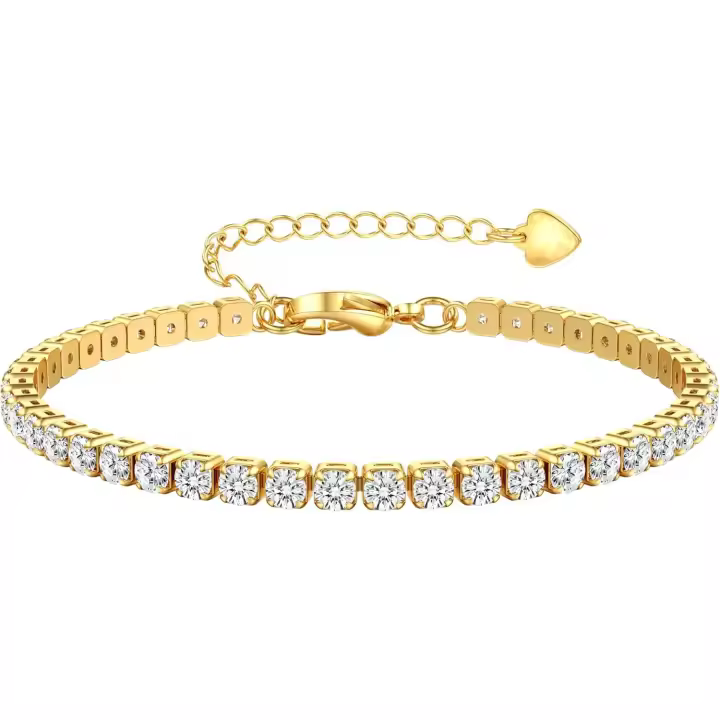 Pulsera Mujer Plata/Oro Ajustable Pulseras Tenis Zirconia 3/4/5MM Para Regalo Mujer Niña - 1