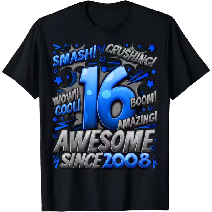 Camiseta de Manga Corta, 100% Algodón, Ropa Unisex para Hombres y Mujeres en 5 Tallas, Camiseta Negra, Cuello redondo con estampado. - 1