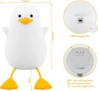 Lámpara Nocturna De Silicona En Forma De Pato LED Recargable Por USB Para Decoración De Habitación De Niños Con Interruptor Táctil Regalo De Cumpleaños - details 5