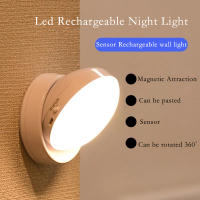 Lámpara De Pared LED Con Sensor De Movimiento Y Recarga 360° Rotación Para Armario Iluminación De Cama Protección Ocular Luz Nocturna Redonda - details 1