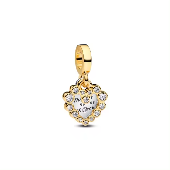 Charm Pandora Doble Corazón Brillante 763765C01 - 1