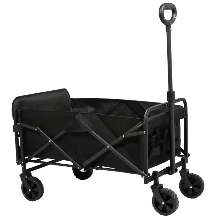 S7 STAR 5 inch Carro Plegable de Jardín Playa, Carrito Transporte Resistente con Puerta Uso al Aire Libre, Carrito Campamento Ideal para Compras Camping , Carro Mango Ajustable Gran Capacidad, Fácil de Guardar (Portón Trasero Extendido) - 1